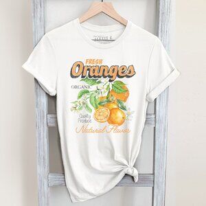 Orange Fruit Shirt, Organic Fruit Shirt, Oranges Tee, Vintage Summer Aesthetic